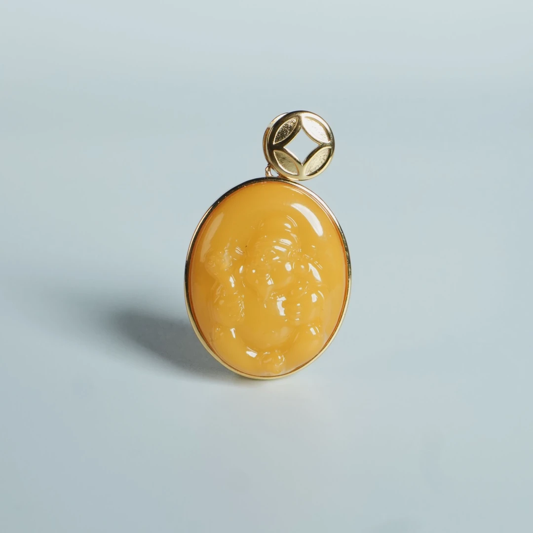 M6462 925银镶嵌财神 5.36g