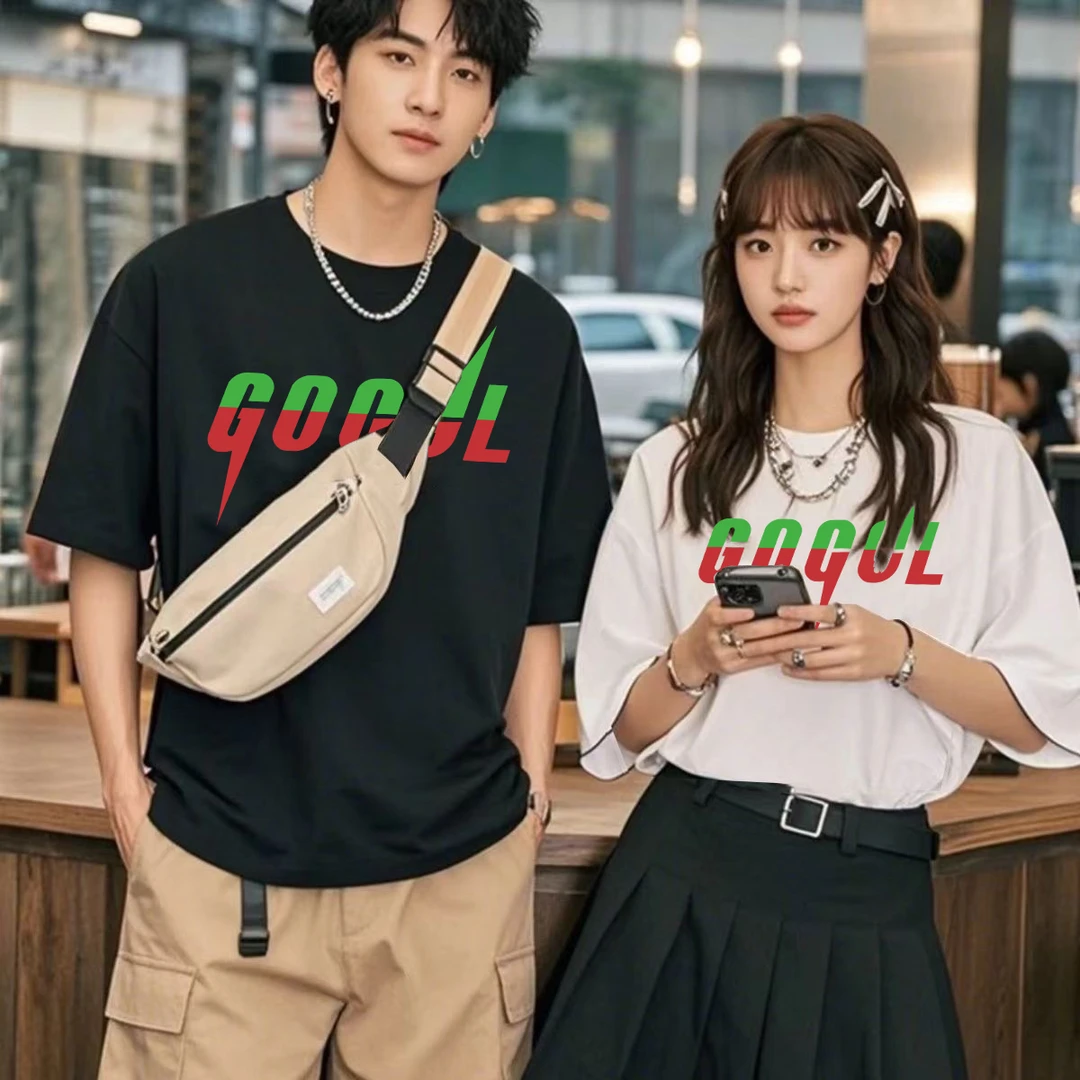 美式潮流男女潮牌印花圆领T恤休闲2025夏季短袖纯棉百搭情侣简约