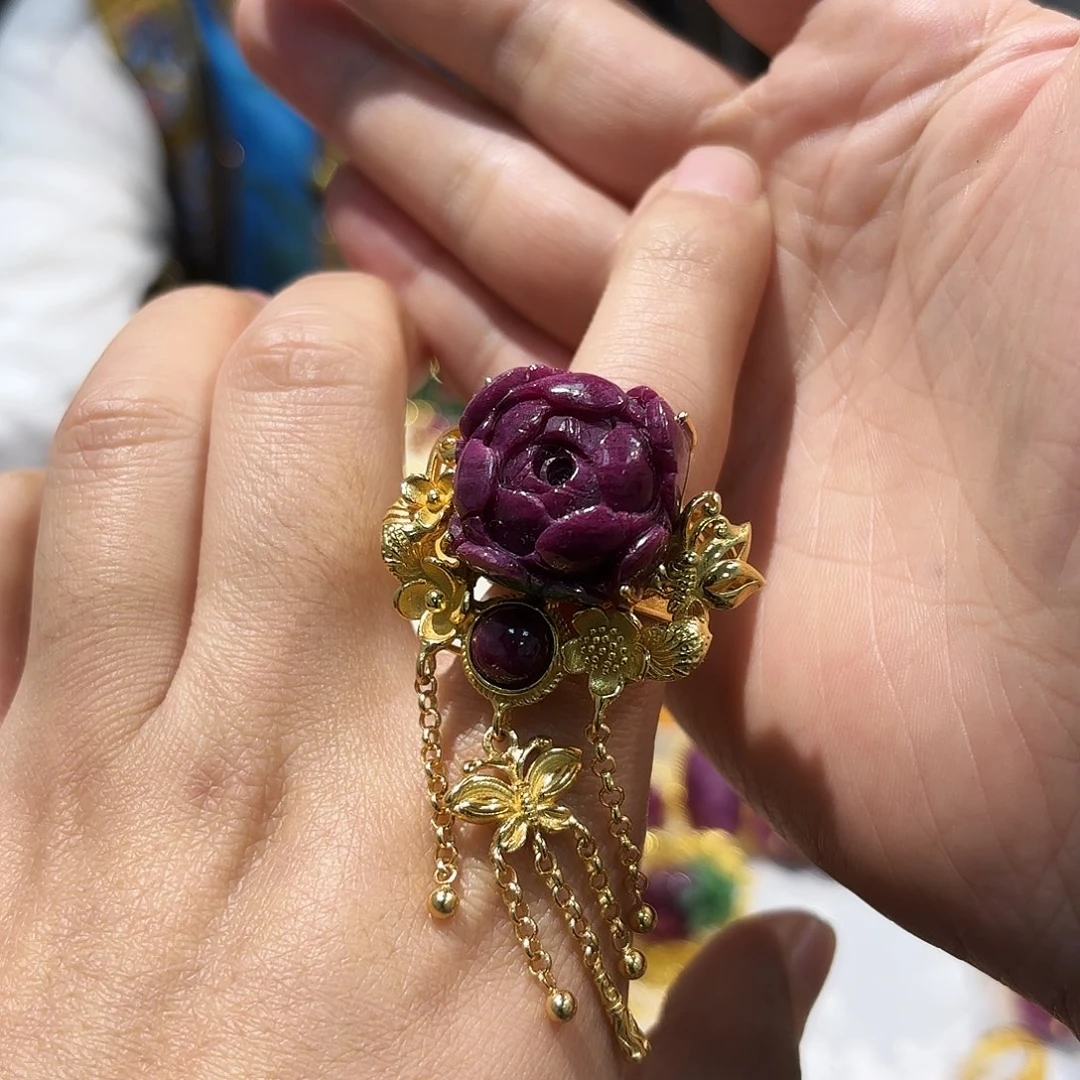 锦纶非金属红宝戒指