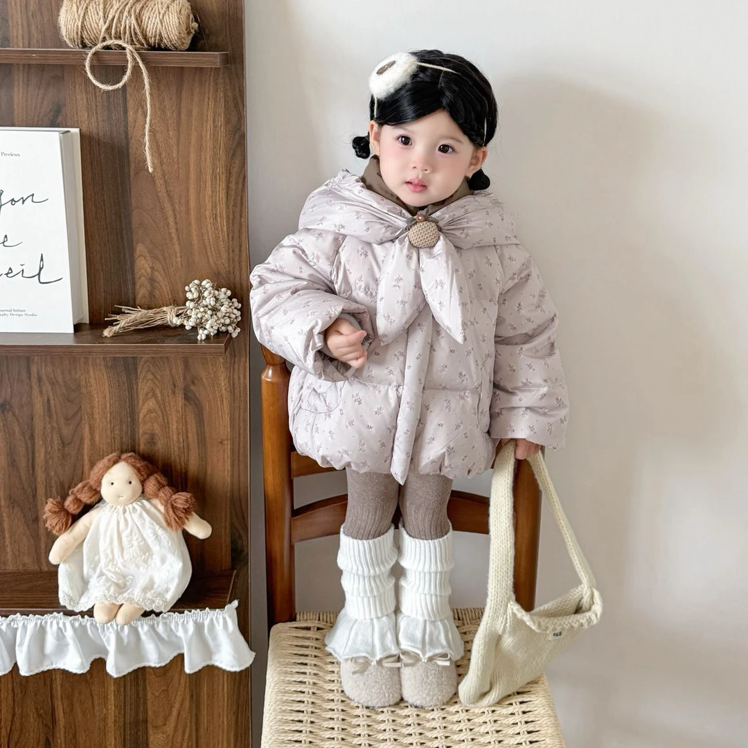 【现货当天发】森系碎花！韩系女童碎花棉服甜美可爱公主加厚冬季