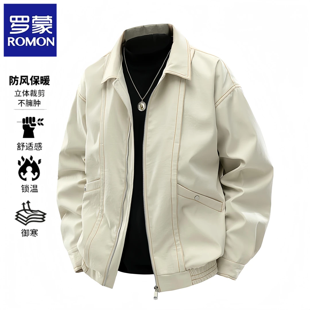 罗蒙新款春秋飞行服夹克透气性男士痞帅休闲高级感美式外套上衣服