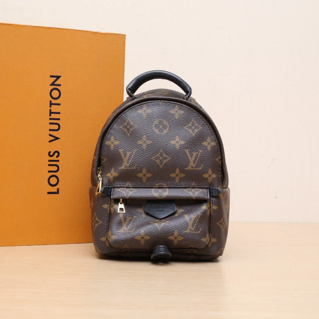 95新 LouisVuitton/路易威登 【双攀】 小书包 Mini 17 老花 PVC
