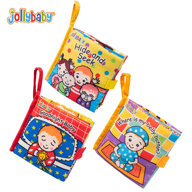 jollybaby晚安躲猫猫布书婴儿玩具宝宝益智可啃咬撕撕书安静书