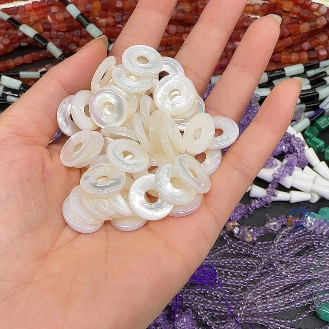 玛瑙/玉髓合金珠宝半成品珍珠母贝扣子15mm2颗