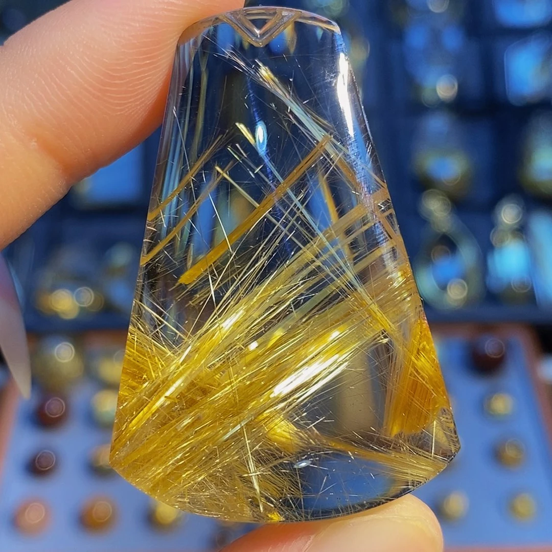 水晶颈饰未镶嵌天然净体钛晶无事牌吊坠