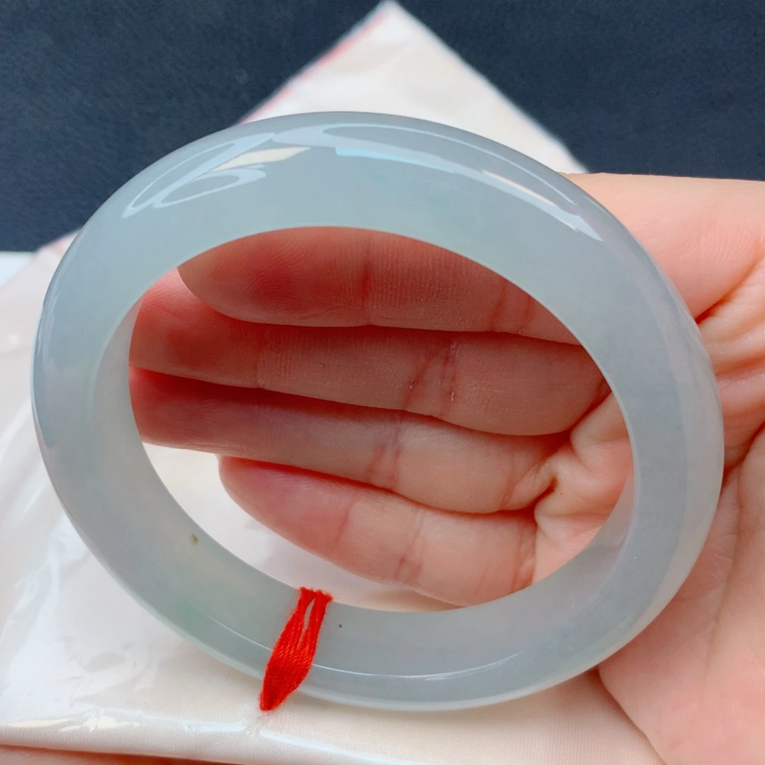 翡翠未镶嵌手镯57-58冰透晴水