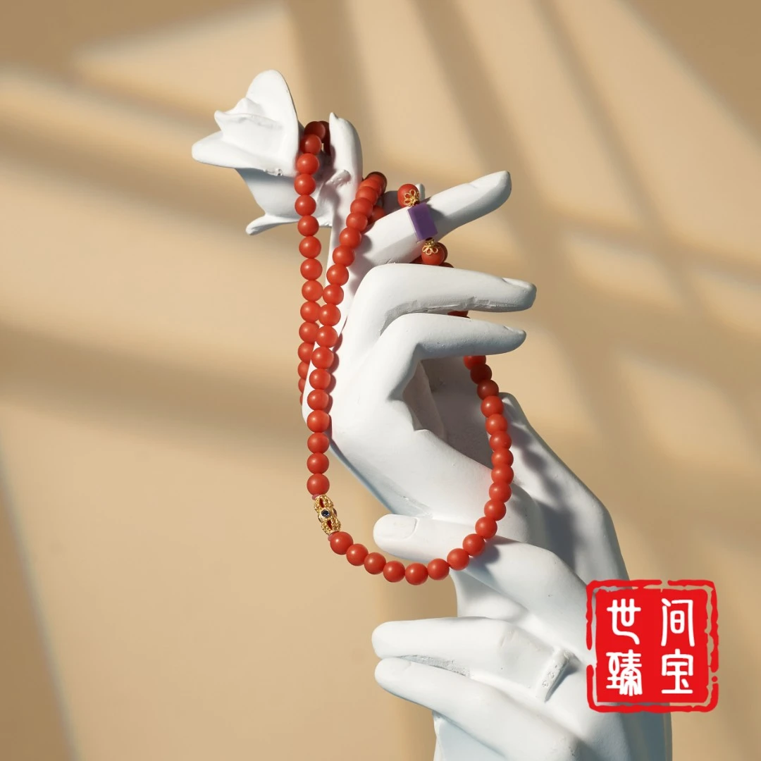 保山南红DIY项链/5mm/多样性发/P6234