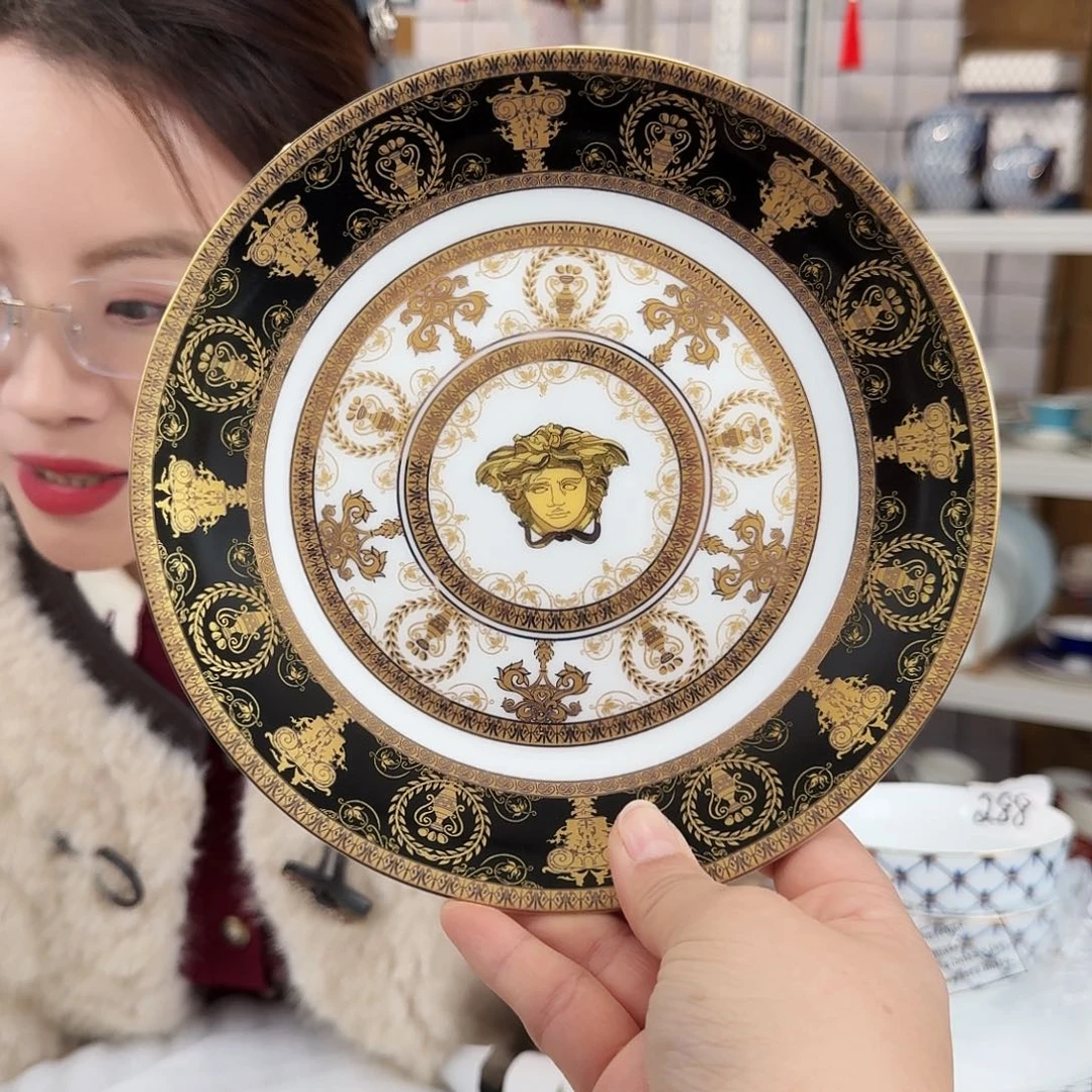 骨瓷高骨瓷8英寸月光盘20cm一个外贸骨瓷