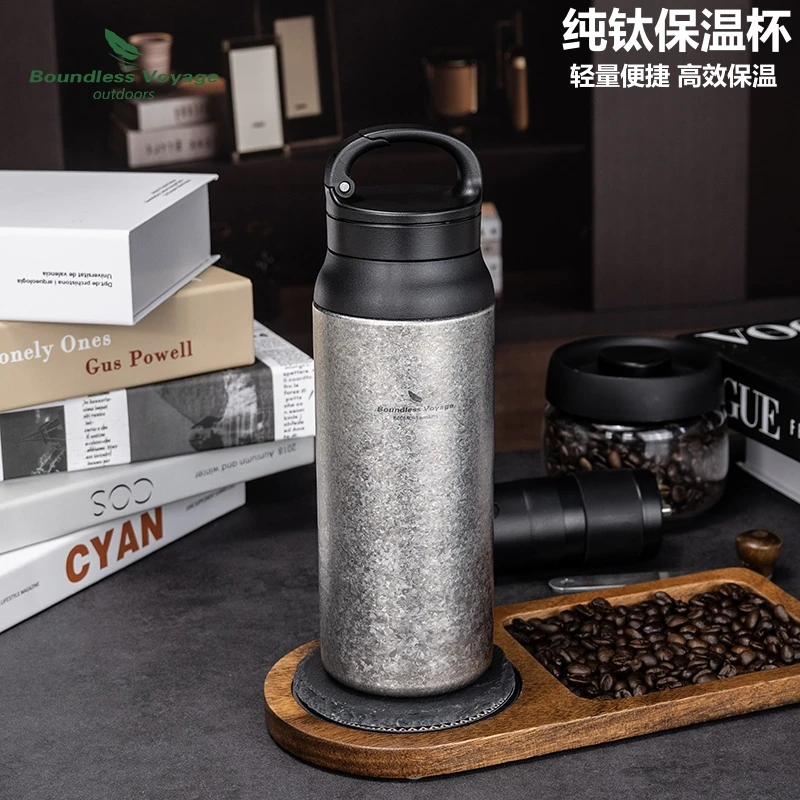 纯钛户外保温杯真空双层大容量便携家用高档登山水壶茶水分离男女