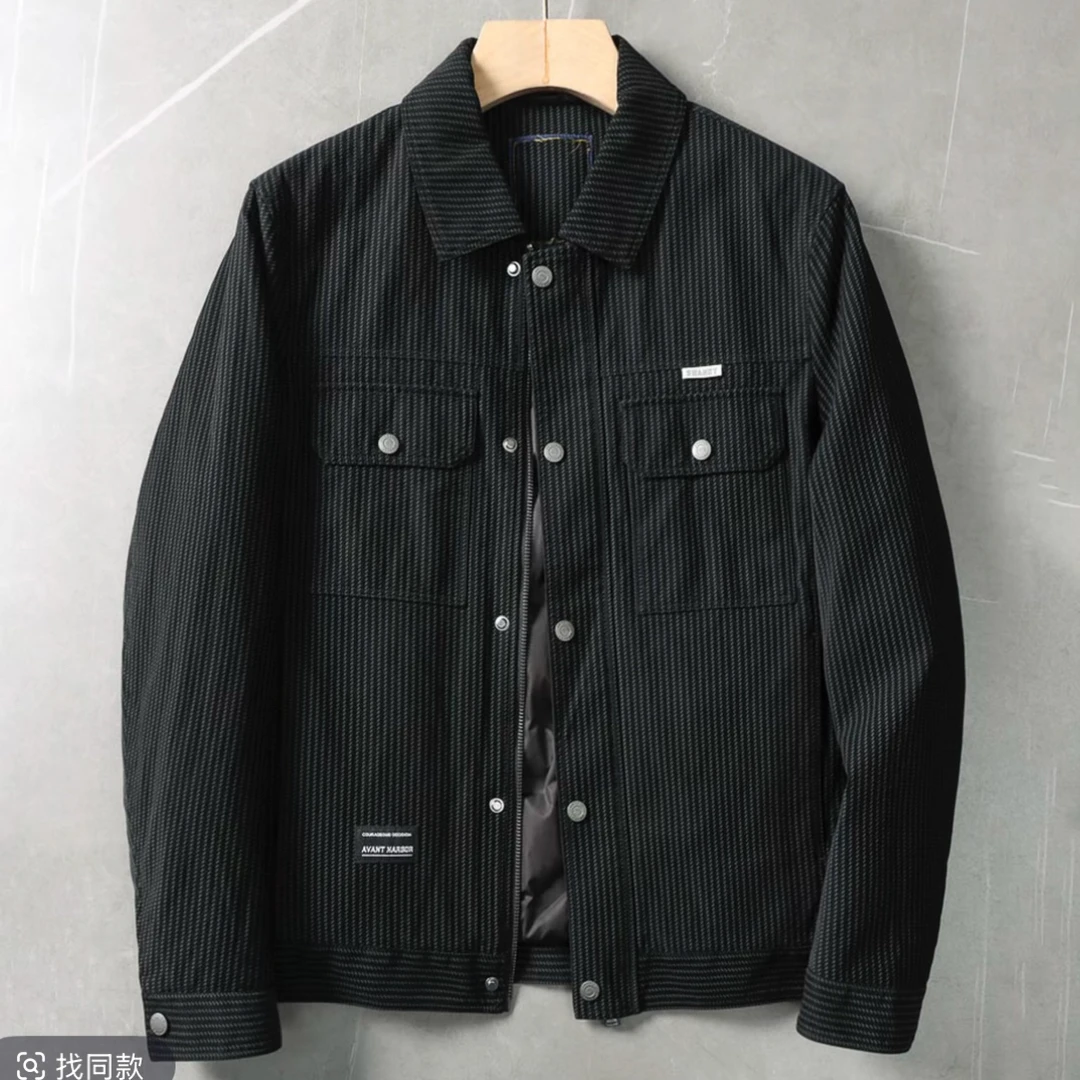 90白鸭绒+压胶充绒！品牌撤柜秋冬保暖外套男轻薄工装羽绒服夹克
