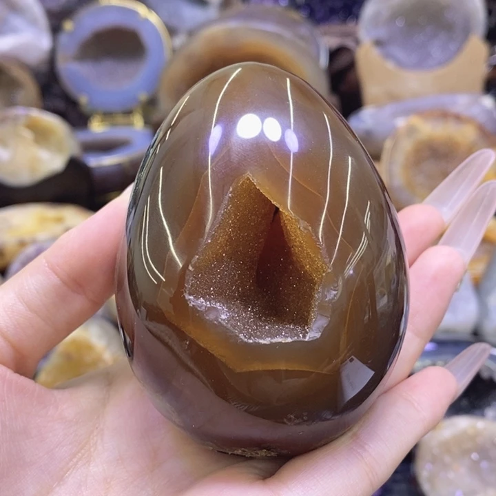 未镶嵌珠宝半成品紫晶黄金蛋