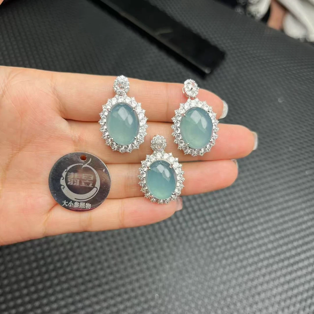 翡昱-N11-14719-天然A货翡翠吊坠s925银镶-多样性发其一D