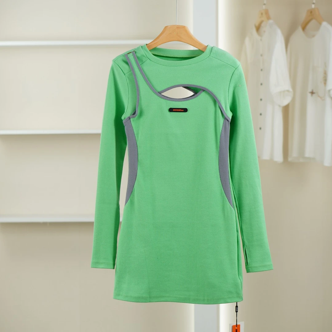 麦迪尚品【文M】51105892 简约撞色连衣裙春季女装专柜正品