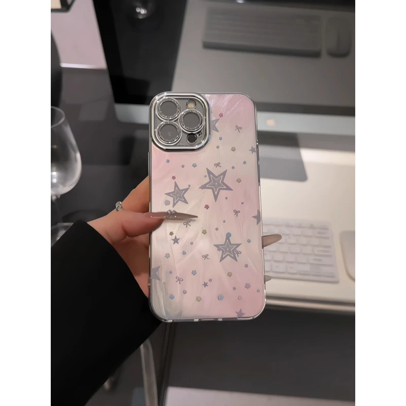 晕染星星适用苹果17pro手机壳16精孔羽纱oppo荣耀华为p60女小米15