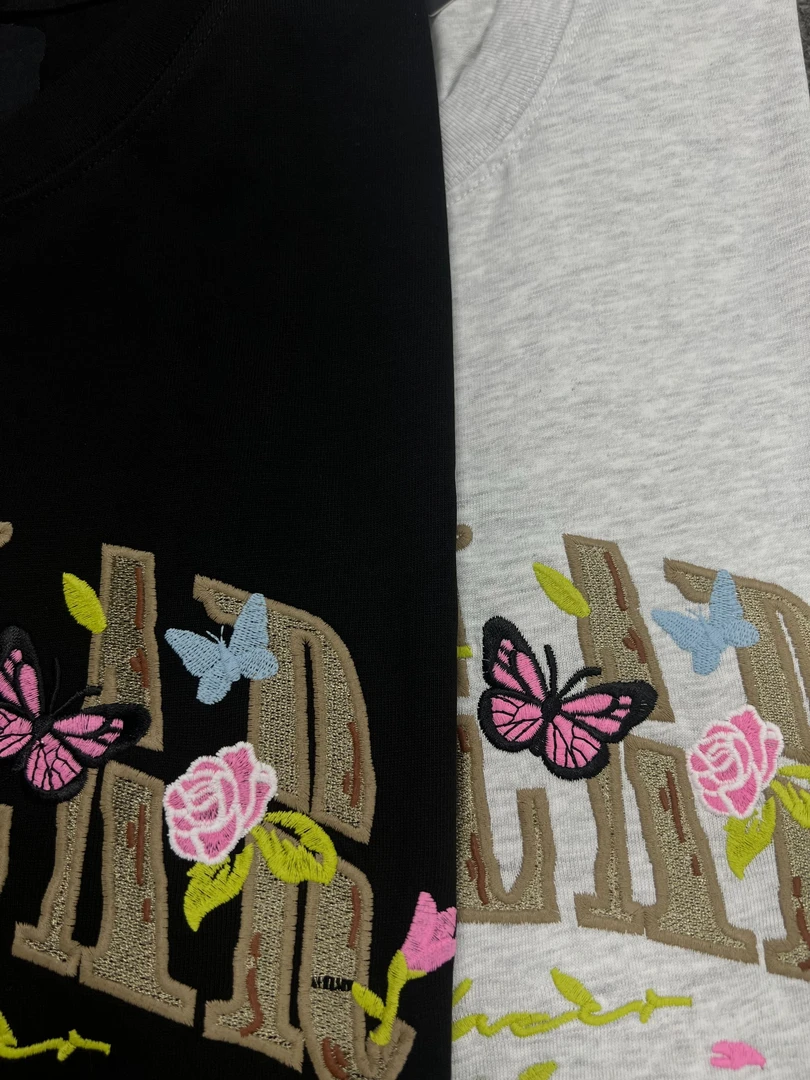 重磅300克！BP花卉刺绣短袖潮牌T恤情侣上衣男女同款