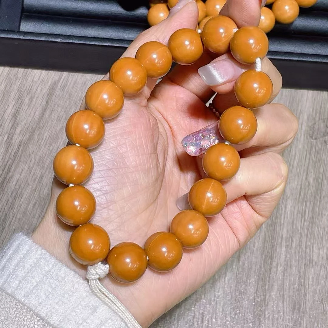 新品猴头圆珠单圈手串13mm正圆光珠文玩小圆珠手感佳