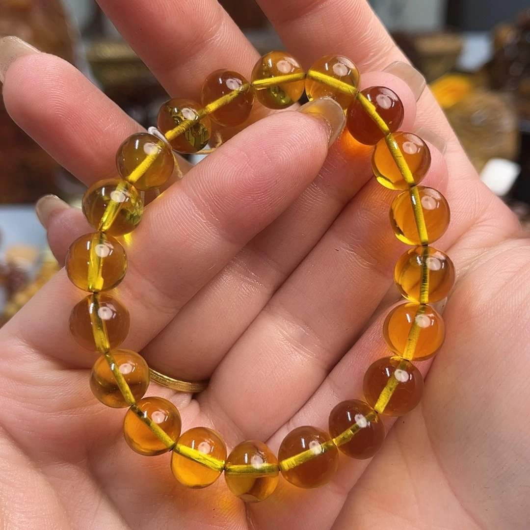 琥珀吊坠(不含链)未镶嵌缅甸琥珀金珀手串10m