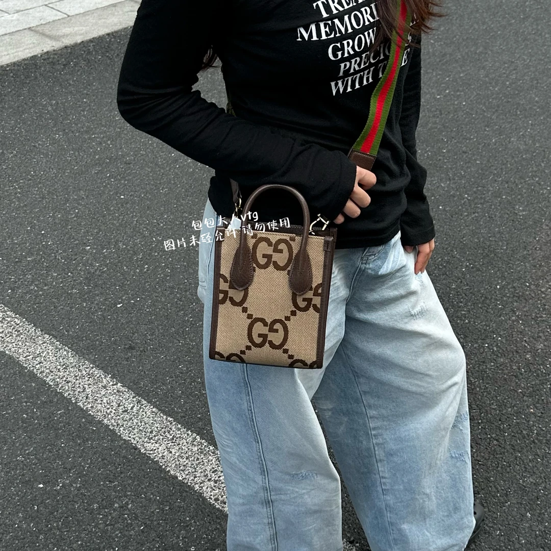 99新 GUCCI/古驰 乌木色老花琴谱单肩包