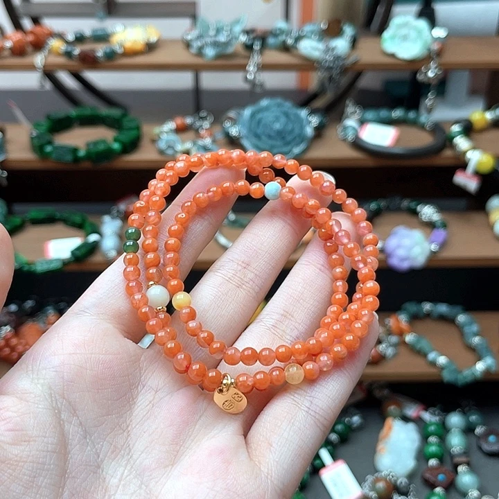 南红玛瑙合金手链饰品