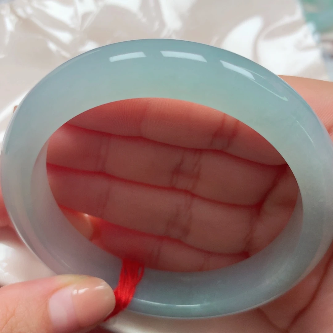 翡翠未镶嵌手镯9冰胶蓝果冻胶