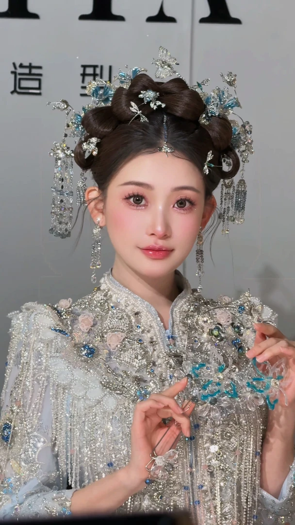 【蓝色妖姬】新中式新娘头饰蓝色系高级实用百搭头饰064