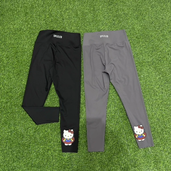 4685BOHAN秀秀家2025春季新品手绘猫咪打底裤休闲裤