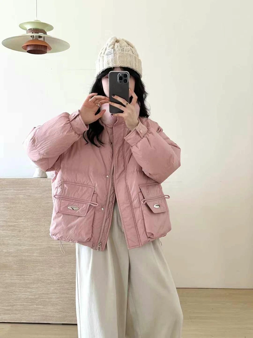 8601酷妞族女冬季新款宽松显瘦百搭休闲加厚保暖外套