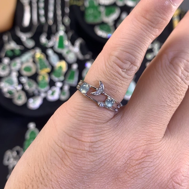 银S925镶嵌戒指翡翠