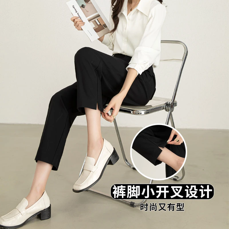 九分裤透气舒适高腰轻职风镰刀裤休闲裤春夏秋休闲春季薄款