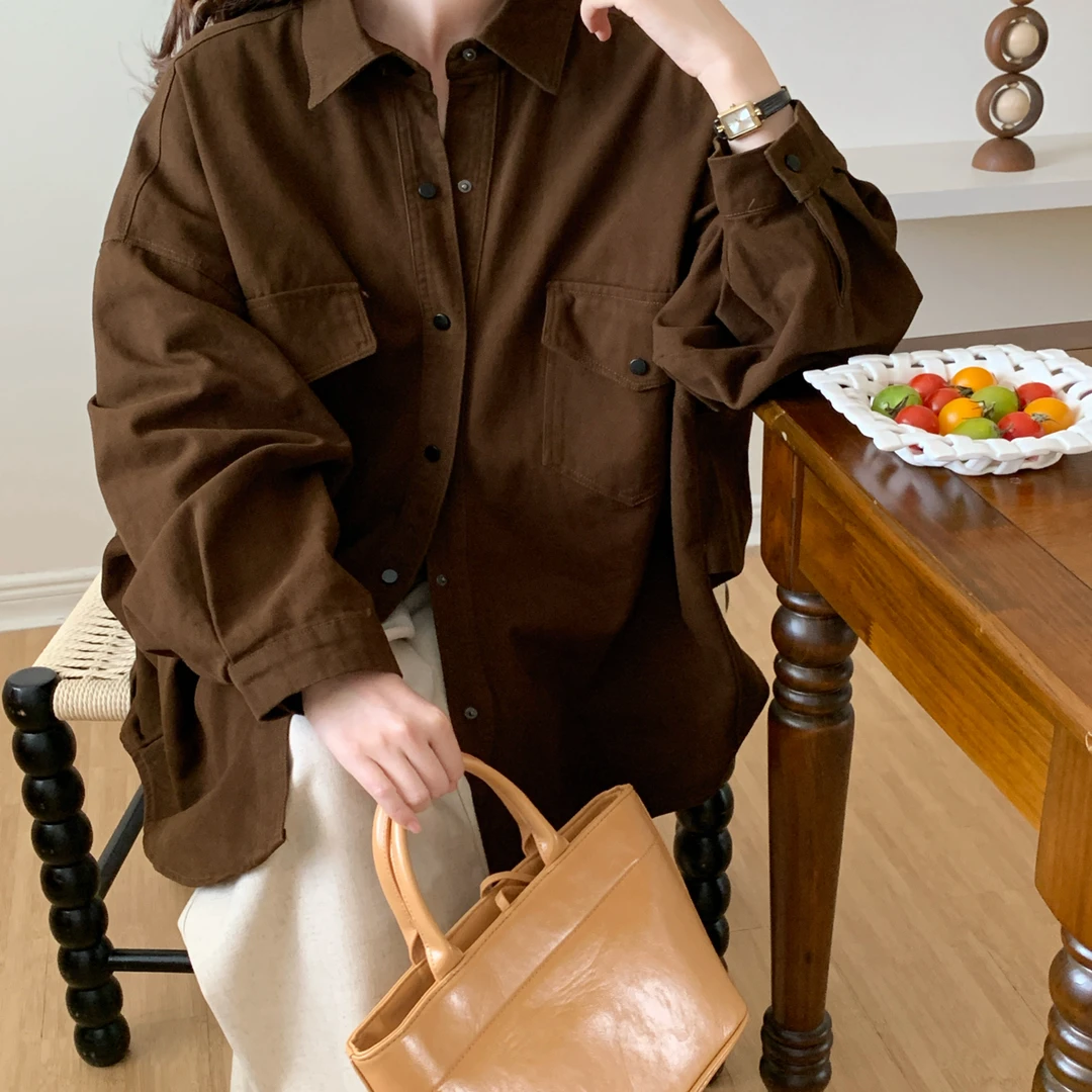 《哆哆啦 专属》牛仔磨毛超大版外套#2501