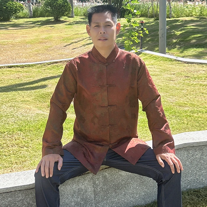 2025新款新中式手工盘扣古法国风传统服饰男装爸妈装