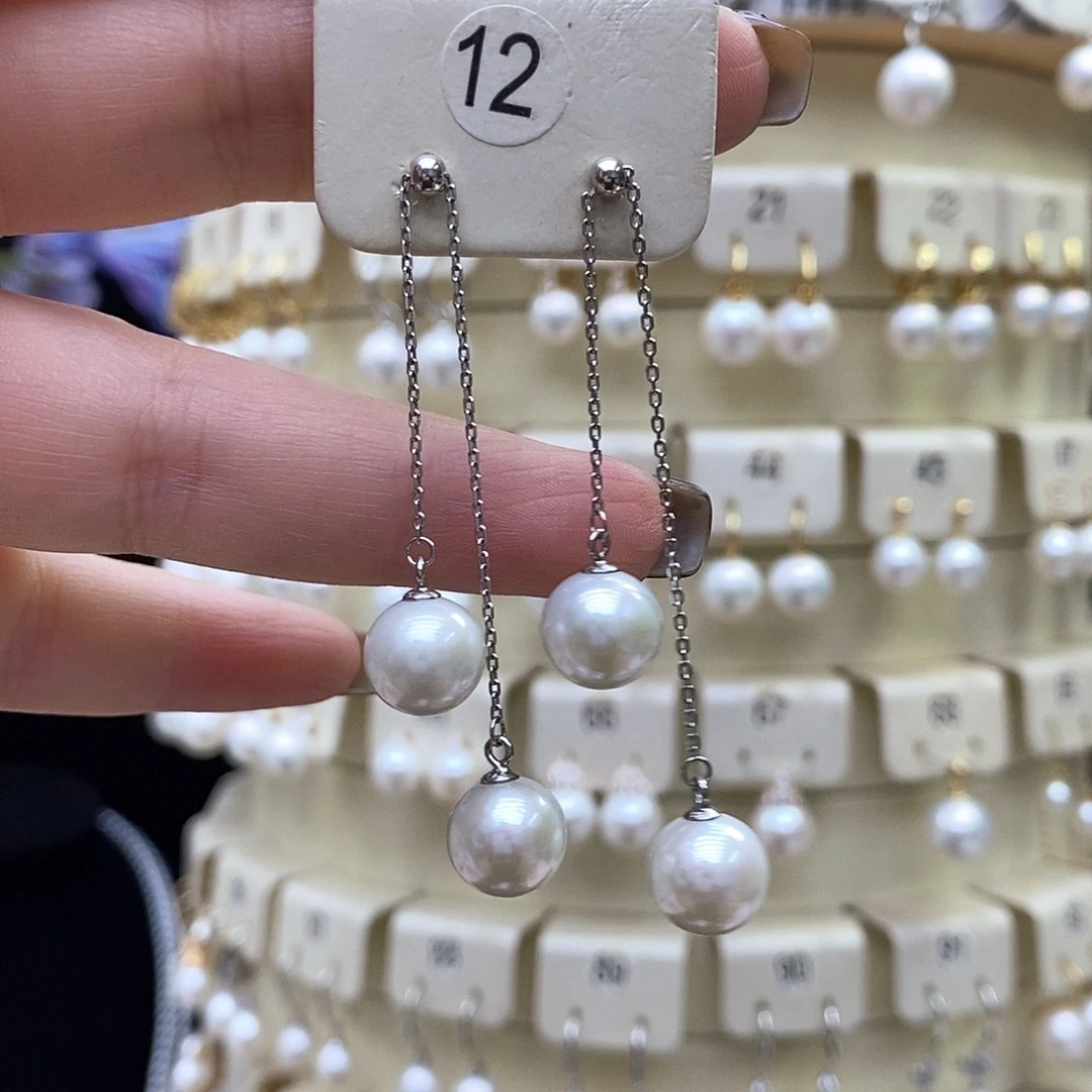 淡水珍珠耳饰银S925镶嵌