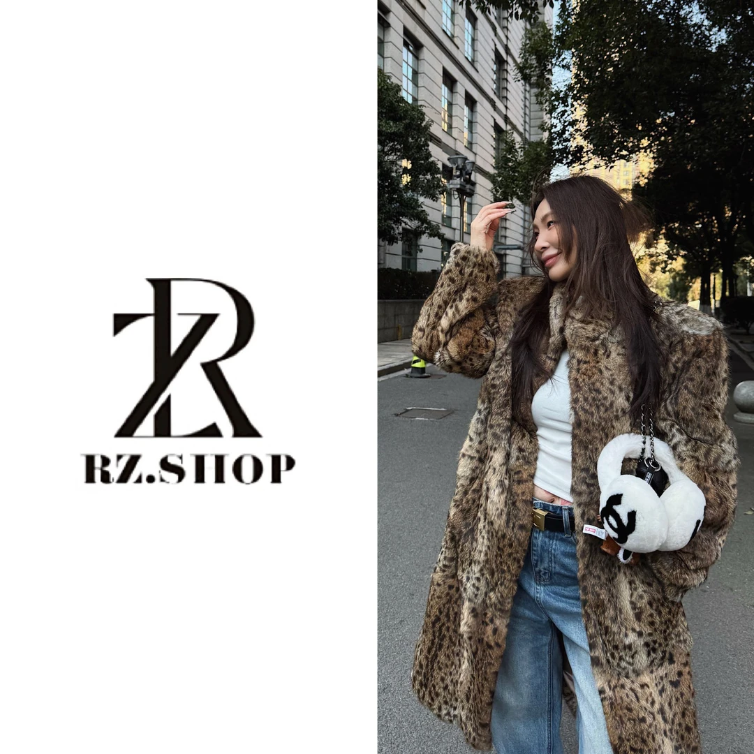 RZ定制款压轴兔毛豹纹大衣