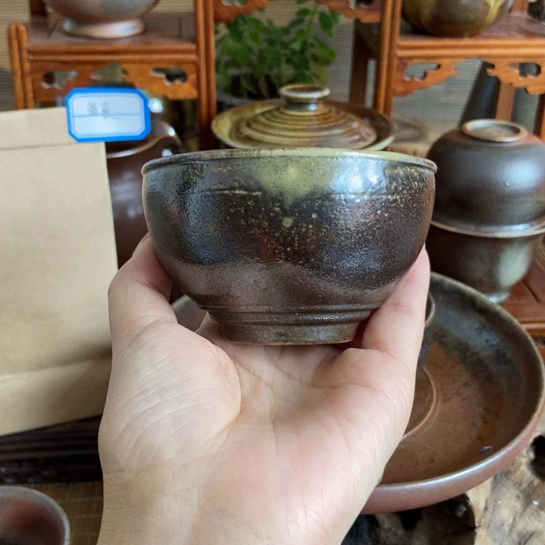 通红柴烧主人杯黄色