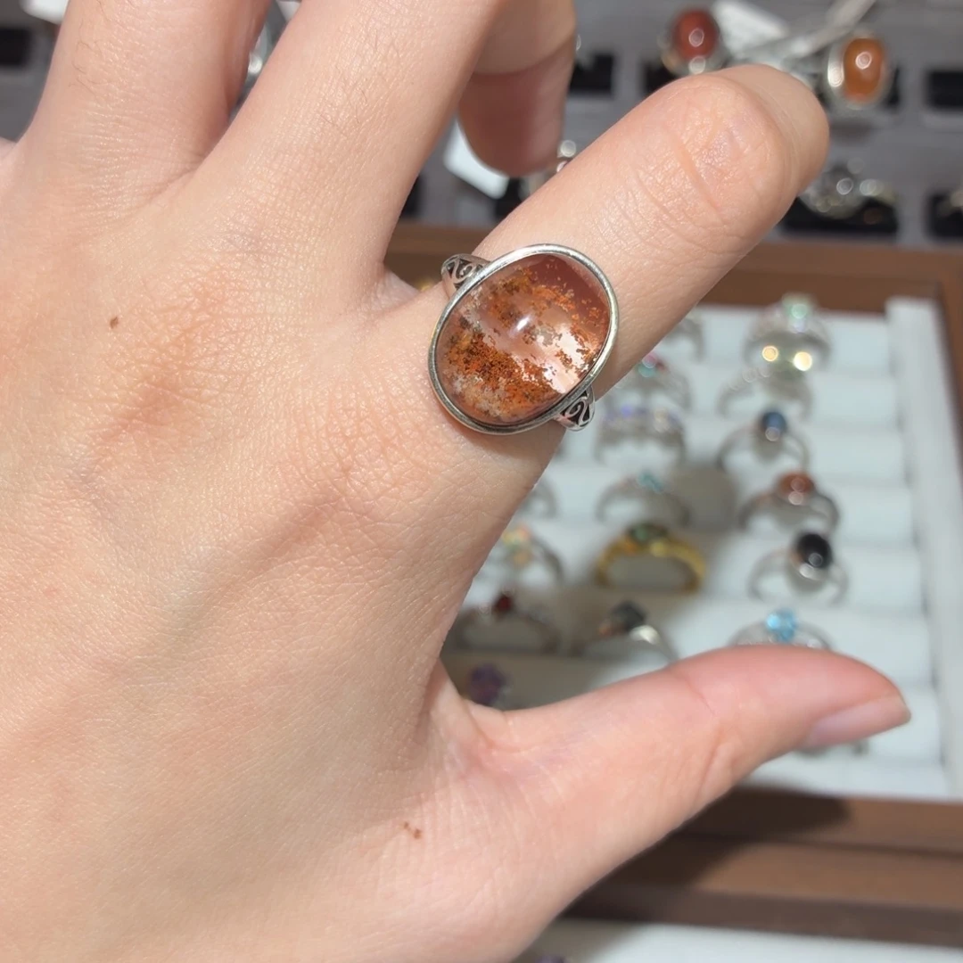 烟晶银S925镶嵌戒指