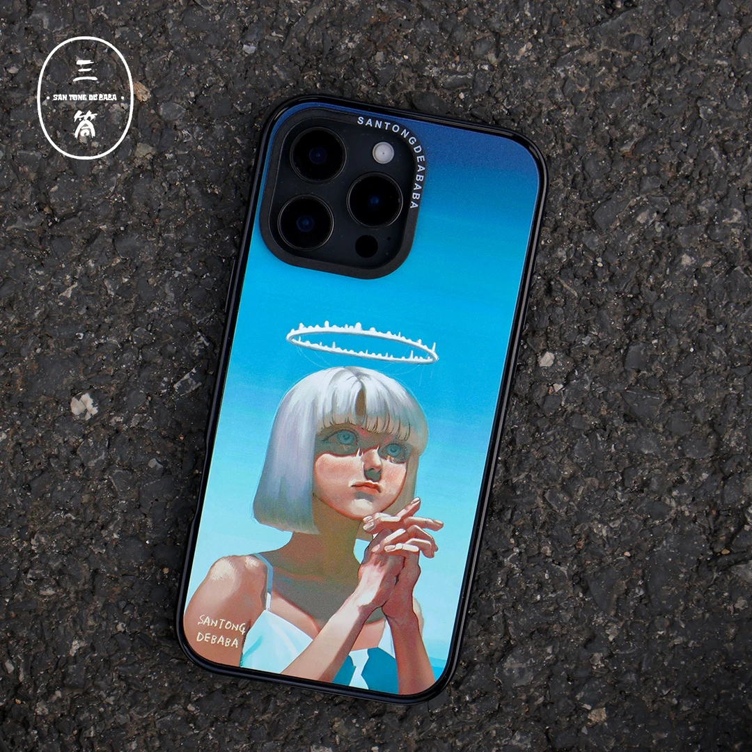 三筒的爸爸许愿少女磁吸苹果16promax手机壳浮雕磨砂iphone15/14