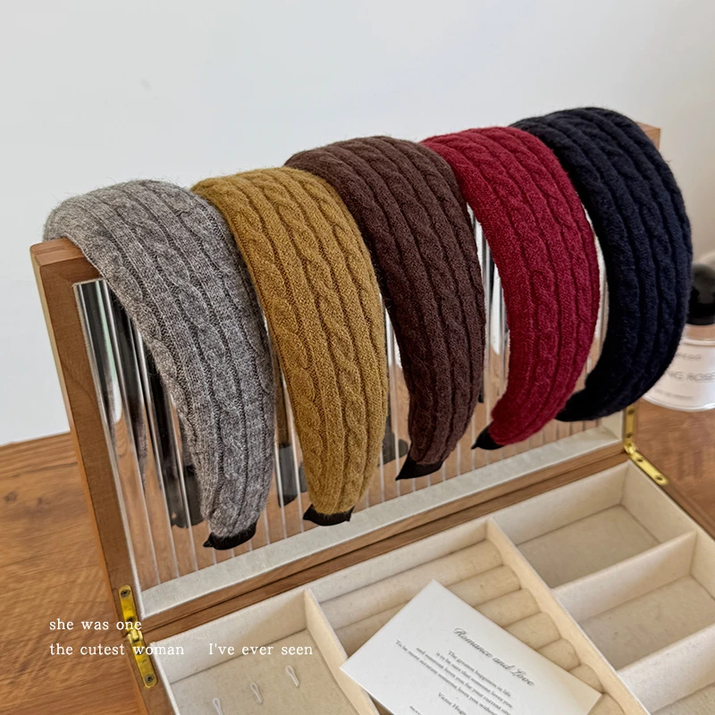 韩系针织麻花纹发箍女日常外戴头饰发卡气质头箍发饰秋冬洗脸发捆