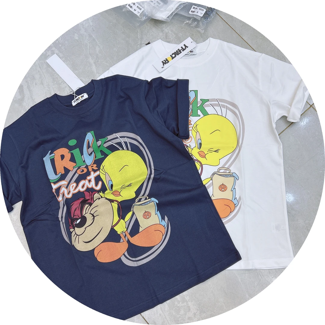 【肉总】潮牌卡通短袖中长款T