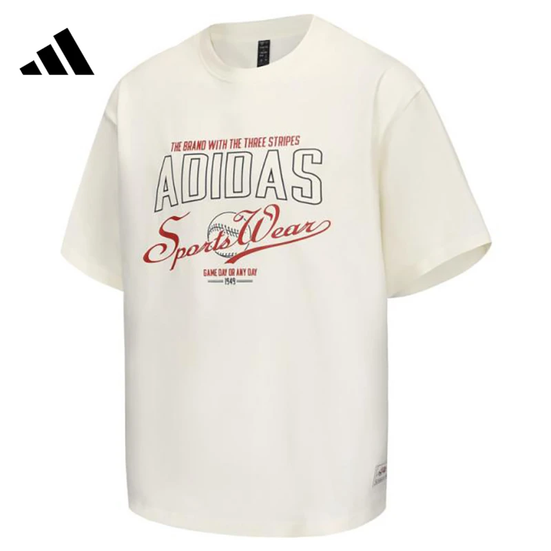 adidas阿迪男子MS ROUND NECK T针织运动短T恤JN9472