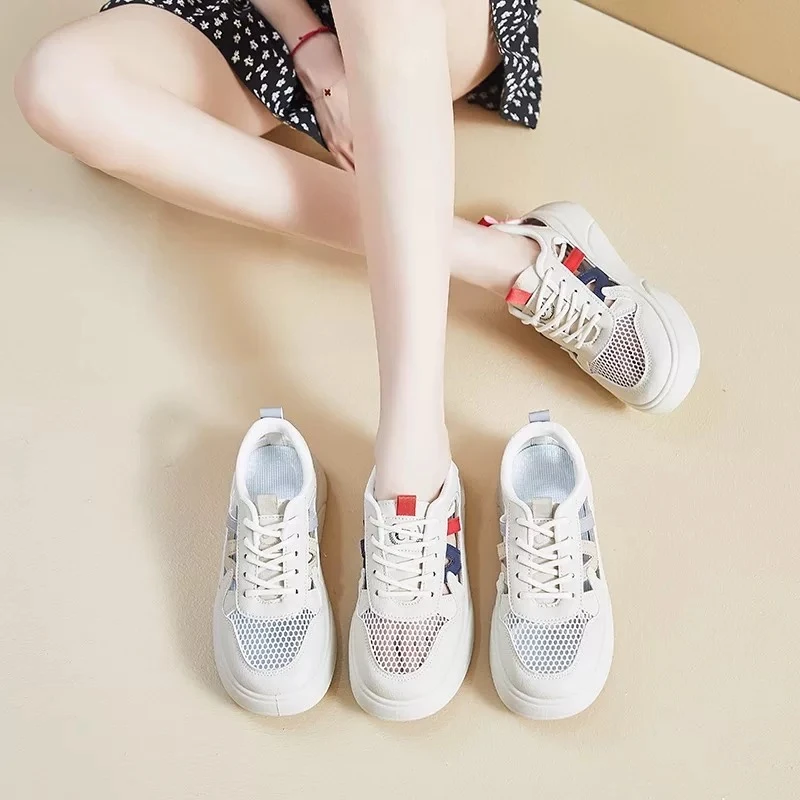 【海浪女鞋】女生休闲镂空透气拼色板鞋CY526