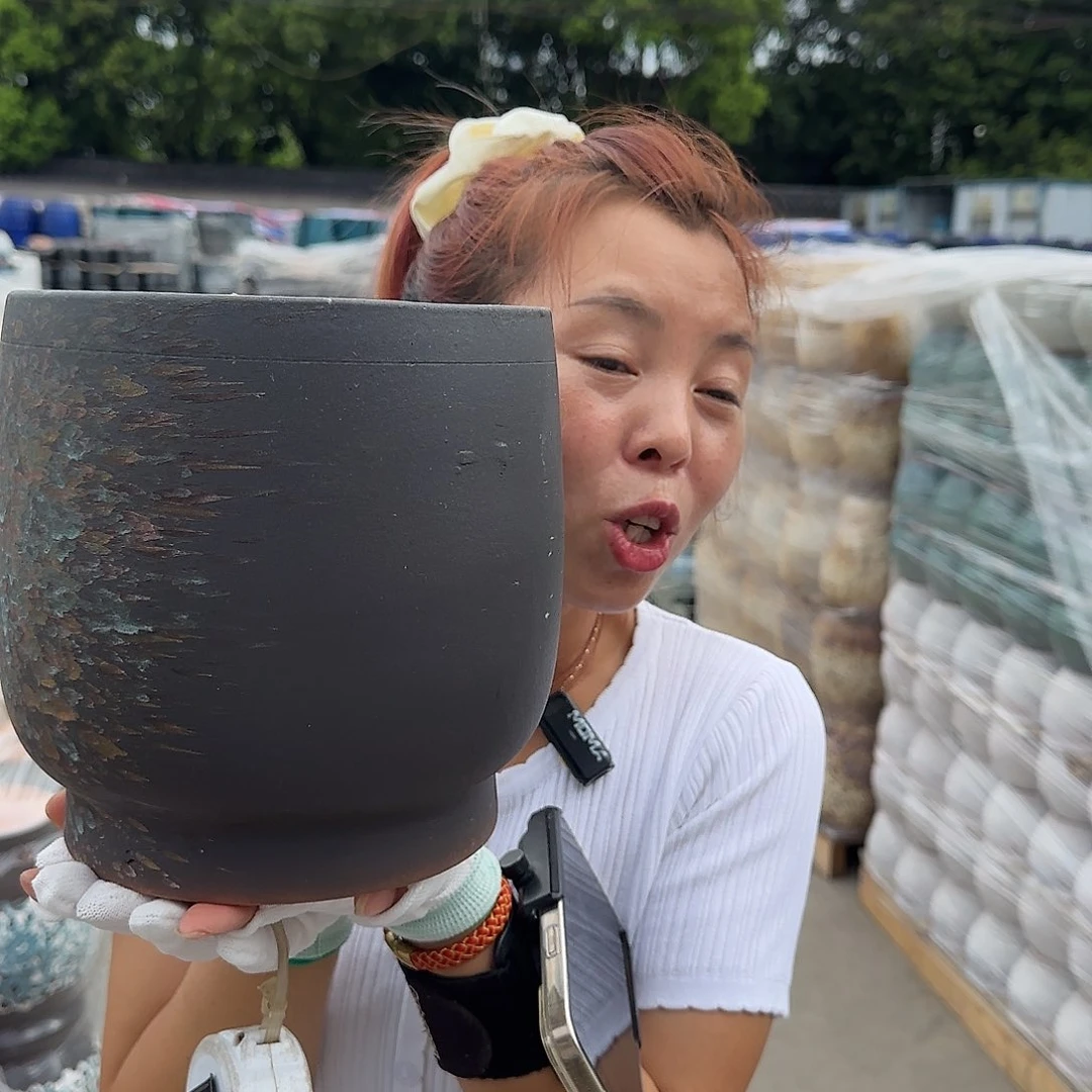 紫砂花盆王嫂花盆0722-102高19口19