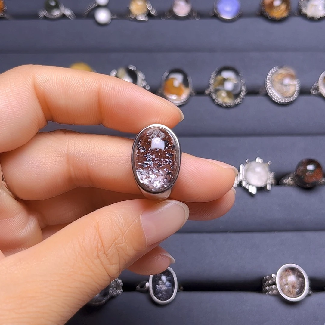 水晶戒指银S925镶嵌请****米天然