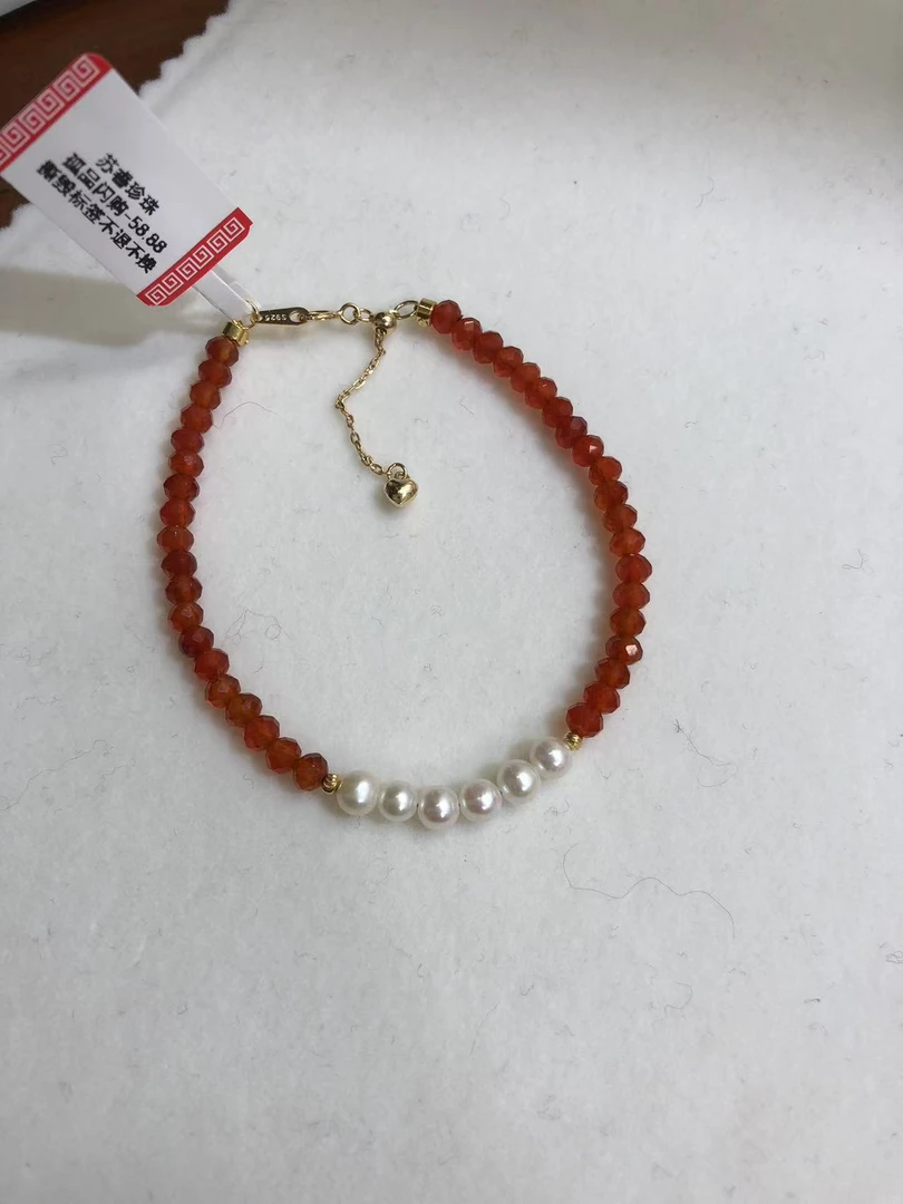 DSSL014淡水珍珠手链4-4.5mm时尚百搭仙女白色气质强光