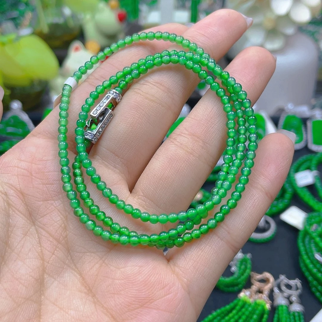 翡翠颈饰未镶嵌天然A货翡翠卡3