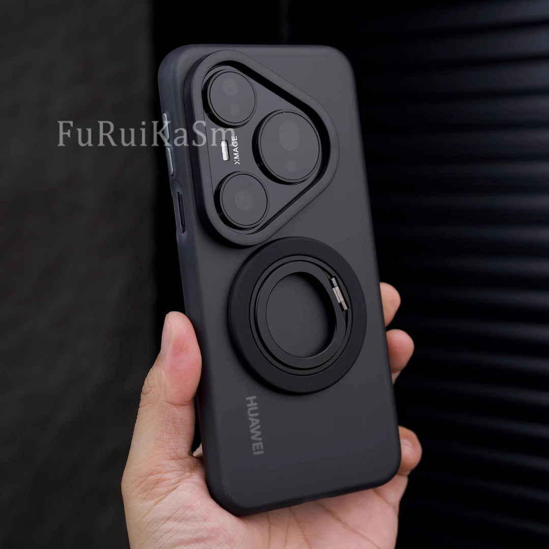 新品商务轻奢爆款适用华为Pura80Ultra/70pro+商务手机壳旋转支架
