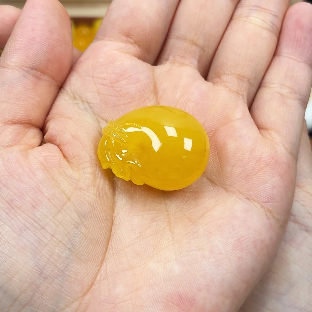 未镶嵌颈饰蜜蜡焦皮芬达色钱袋