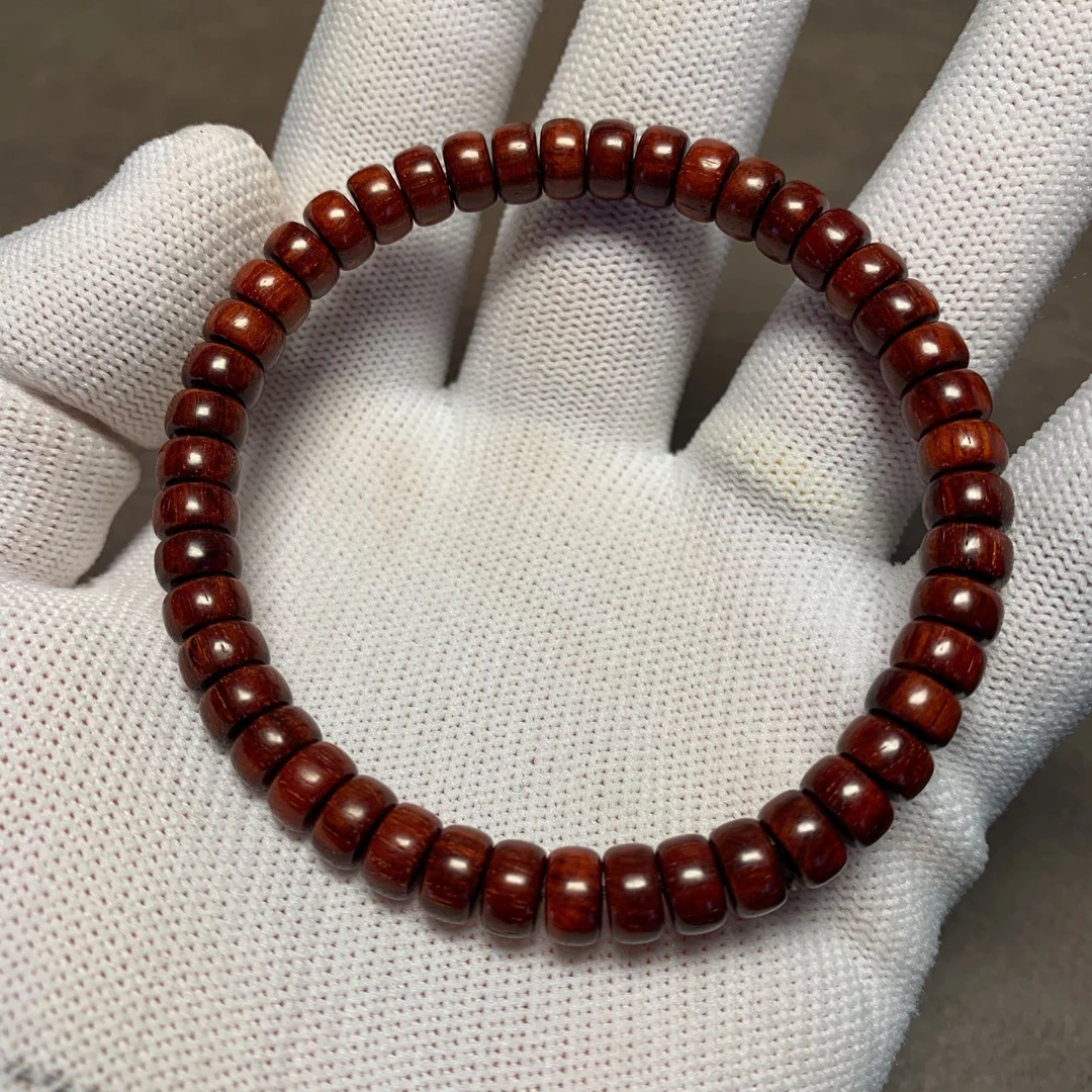 直切药片 4×7mm 带麟底印度小叶紫檀精工小尺寸紫檀手串