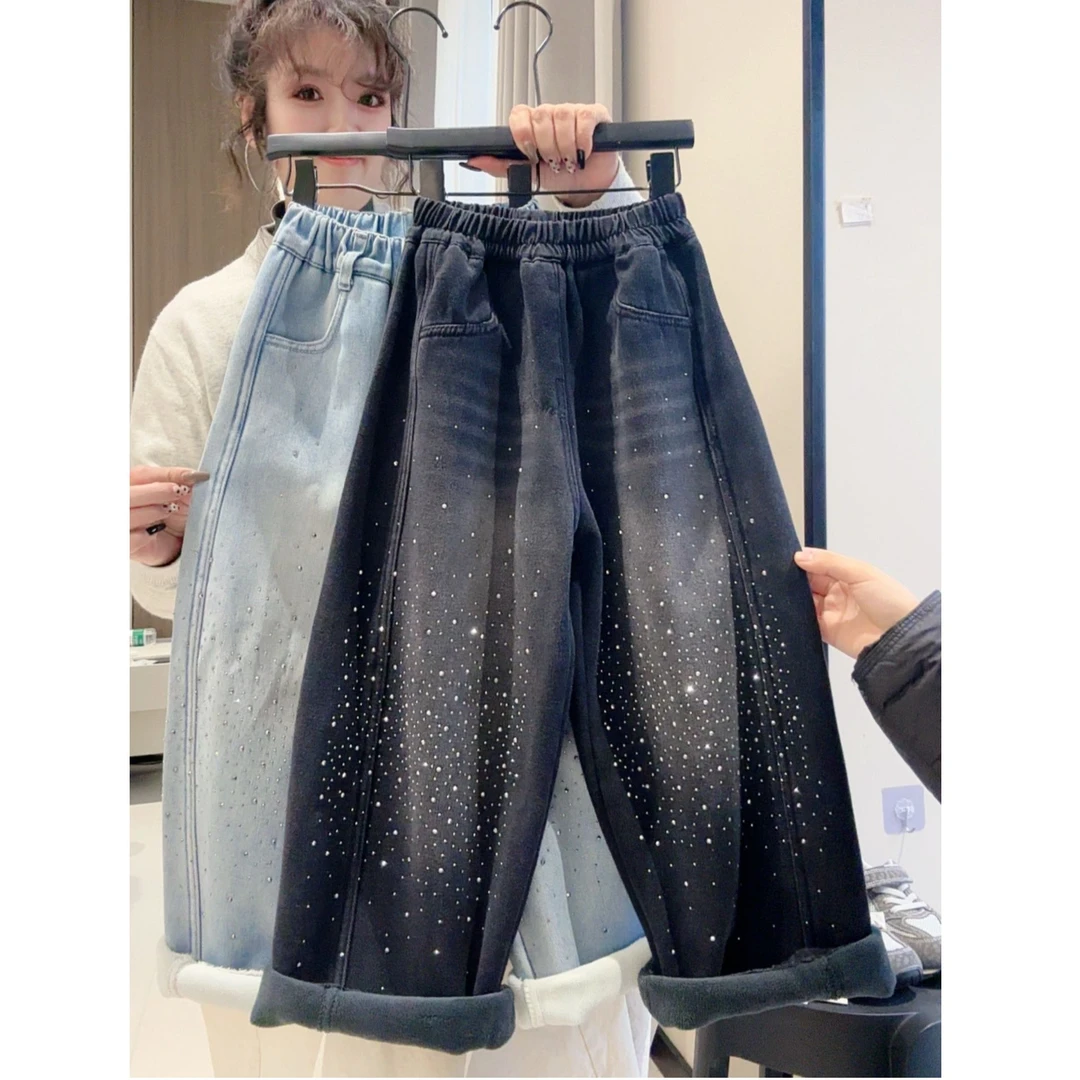 【满目星河】秋冬亮闪闪休闲加绒牛仔裤