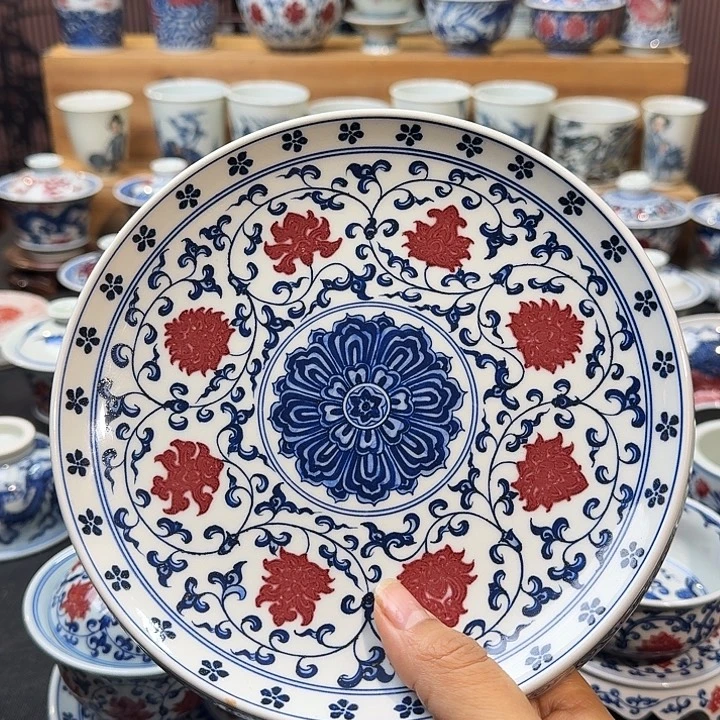 微瑕缠枝莲壶承壶承壶承