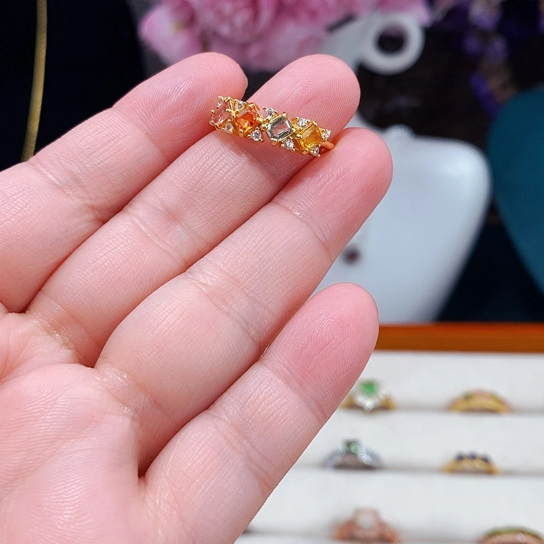 蓝宝石戒指银S925镶嵌